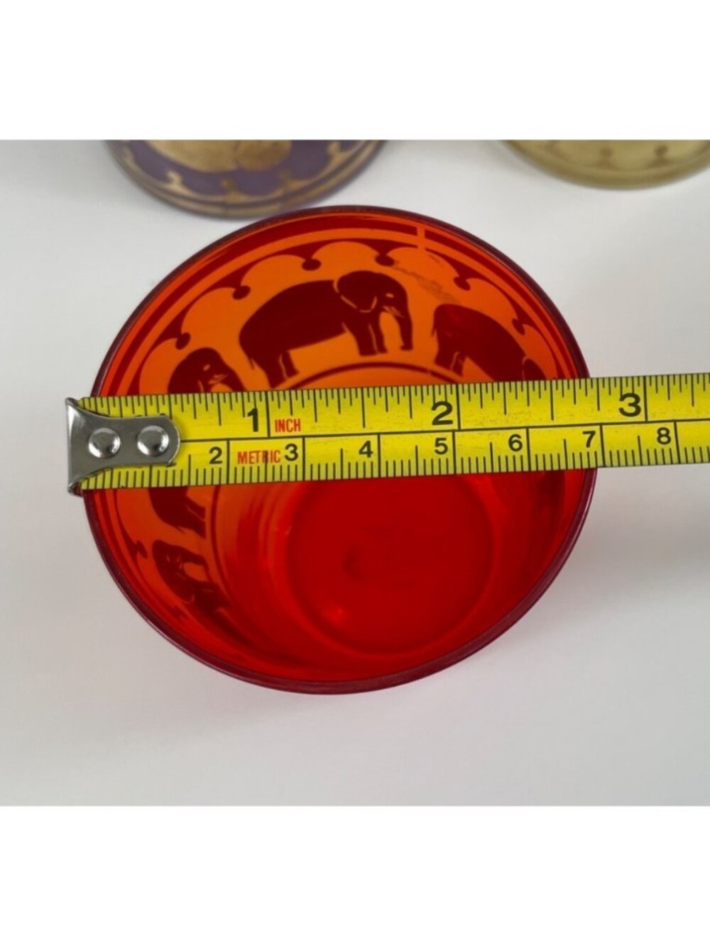 Set Of 3 Vintage MCM Elephant-Themed Juice/Lg Shot Glasses With Gold Detailing - Picture 9 of 9